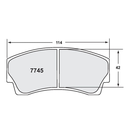 PFC 7745.11.16.44 REAR BRAKE PADS RACE 11 CMPD 16 MM FOR SUBARU IMPREZA STI