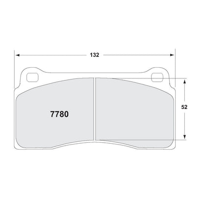 PFC 7780.08.18.44 REAR BRAKE PADS RACE 08 CMPD 18 MM FOR NISSAN GT-R (R35) 2009-
