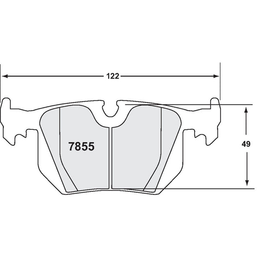 PFC 7855.08.16.44 REAR BRAKE PADS RACE 08 CMPD FOR BMW M3 (E46) 2000-2006