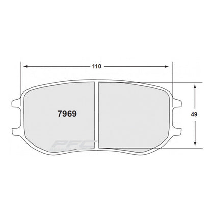 PFC 7969.332.26.44 REAR BRAKE PADS 332 CMPD 26 MM FOR PORSCHE 991 CUP / CAYMAN GT4 CLUBSPORT