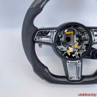 Vivid Racing VR-992-TAY-STRWHL-CFRD Porsche 992 Carrera | Turbo OEM Upgraded Steering Carbon Fiber Red Stripe