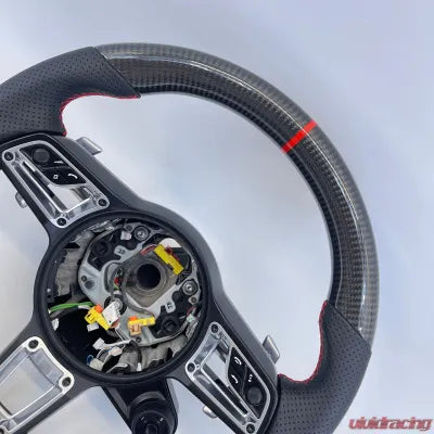 Vivid Racing VR-992-TAY-STRWHL-CFRD Porsche 992 Carrera | Turbo OEM Upgraded Steering Carbon Fiber Red Stripe