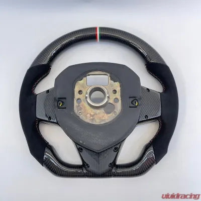 Vivid Racing VR-LAMB-URUS-STRWHL-CF-ALC Lamborghini Urus OEM Upgraded Steering Wheel Carbon Fiber Italy Stripe Stitch Alcantara