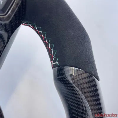 Vivid Racing VR-LAMB-URUS-STRWHL-CF-ALC Lamborghini Urus OEM Upgraded Steering Wheel Carbon Fiber Italy Stripe Stitch Alcantara