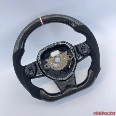 Vivid Racing VR-LAMB-URUS-STRWHL-CF-ALC Lamborghini Urus OEM Upgraded Steering Wheel Carbon Fiber Italy Stripe Stitch Alcantara