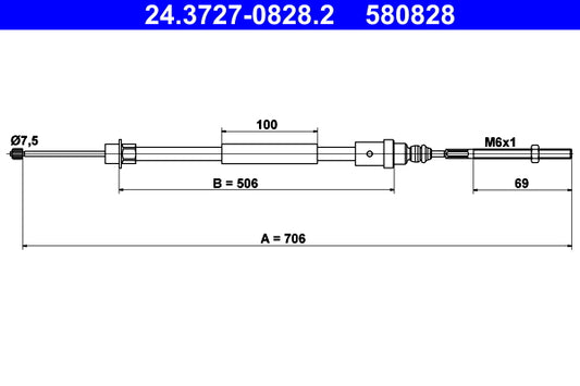 BOSCH 1987477077 Parking Brake Cable Pull