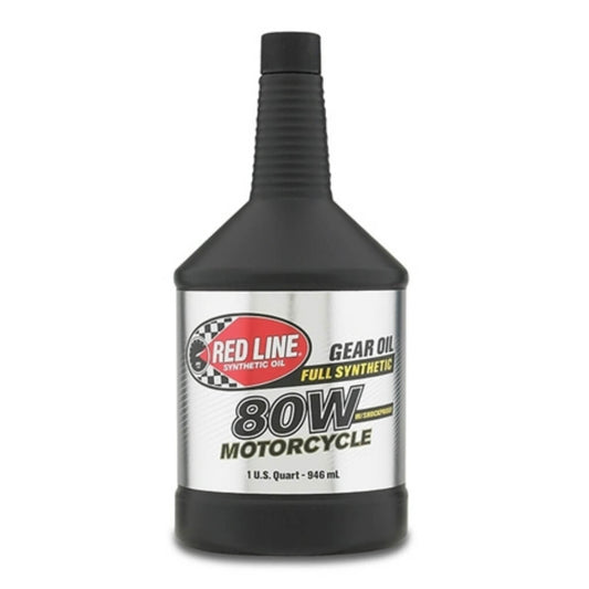 RED LINE OIL 42704 MOTORCYCLE GEAR OIL WITH SHOCKPROOF 80W 0.95 L (1 QT)