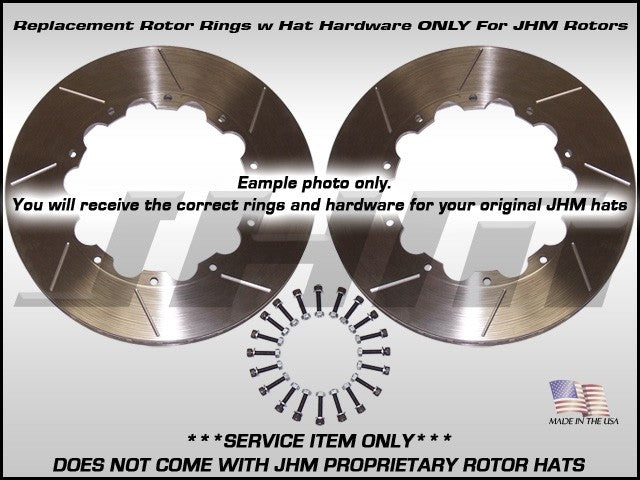 JHM JHM-330x22-RO Rear Rotors RINGS ONLY (JHM)-Pair w/ Hat Hardware 330x22 for B8-B8.5 S4-S5-Q5-SQ5-RS5-C6 S6 V10-C7-C7.5 A6-A7-D4 A8 3.0T & B6-B7 S4 BBK