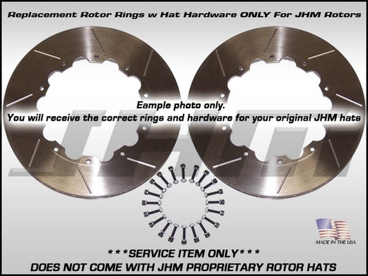 JHM JHM-300x22-RO Rear Rotors RINGS ONLY (JHM)-Pair w/ Hat Hardware 300x22 for B6-B7 S4 and B5 A4-S4 BBK