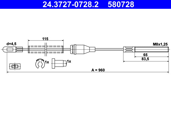 BOSCH 1987482735 Parking Brake Cable Pull
