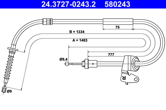 BOSCH 1987477712 Parking Brake Cable Pull