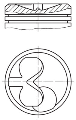 Mahle 1011500 - Piston with rings and pin