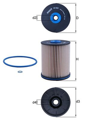 Mahle KX567D - Fuel Filter