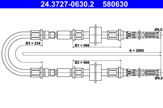 BOSCH 1987477864 Parking Brake Cable Pull