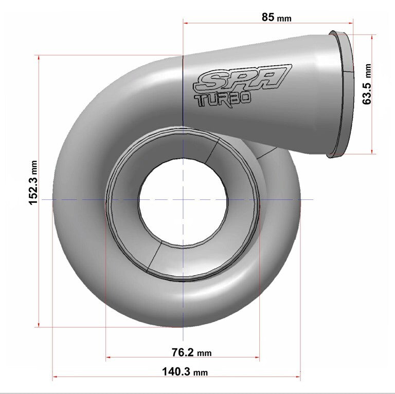 Turbozentrum 249103 Turbolader BBSPA300 mit T3 Flansch und 0,48AR