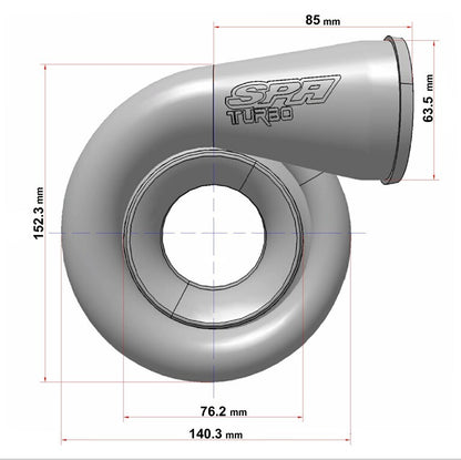 Turbozentrum 249103 Turbolader BBSPA300 mit T3 Flansch und 0,48AR