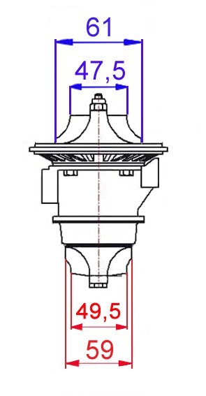 Turbozentrum 249103 Turbolader BBSPA300 mit T3 Flansch und 0,48AR
