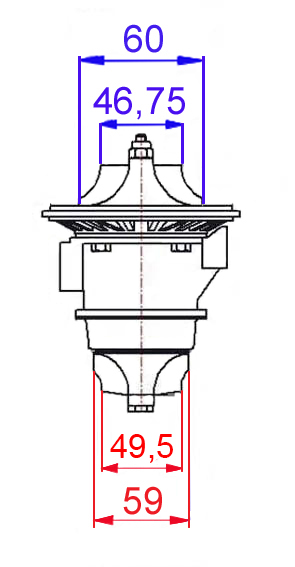 Turbozentrum 249105 Turbolader BBSPA500C mit T3 Flansch und 1,06AR