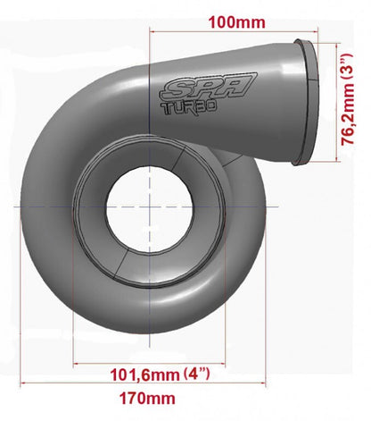 Turbozentrum 249107 Turbolader SPA522R mit T3 Flansch und 0,70AR