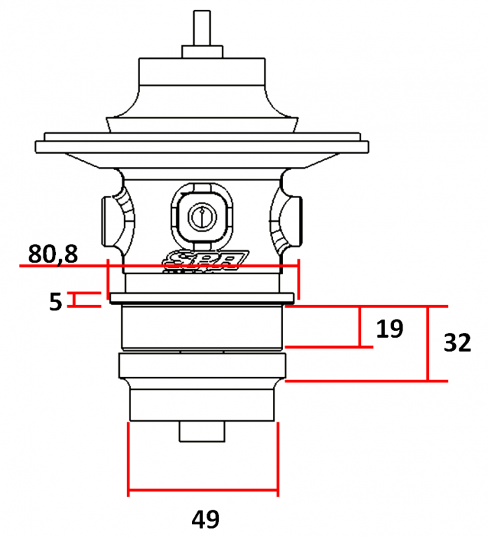 Turbozentrum 249034 Turbolader Turbinengehause fur SPA300 oder SPA500C A/R .70 T3 Twin Scroll