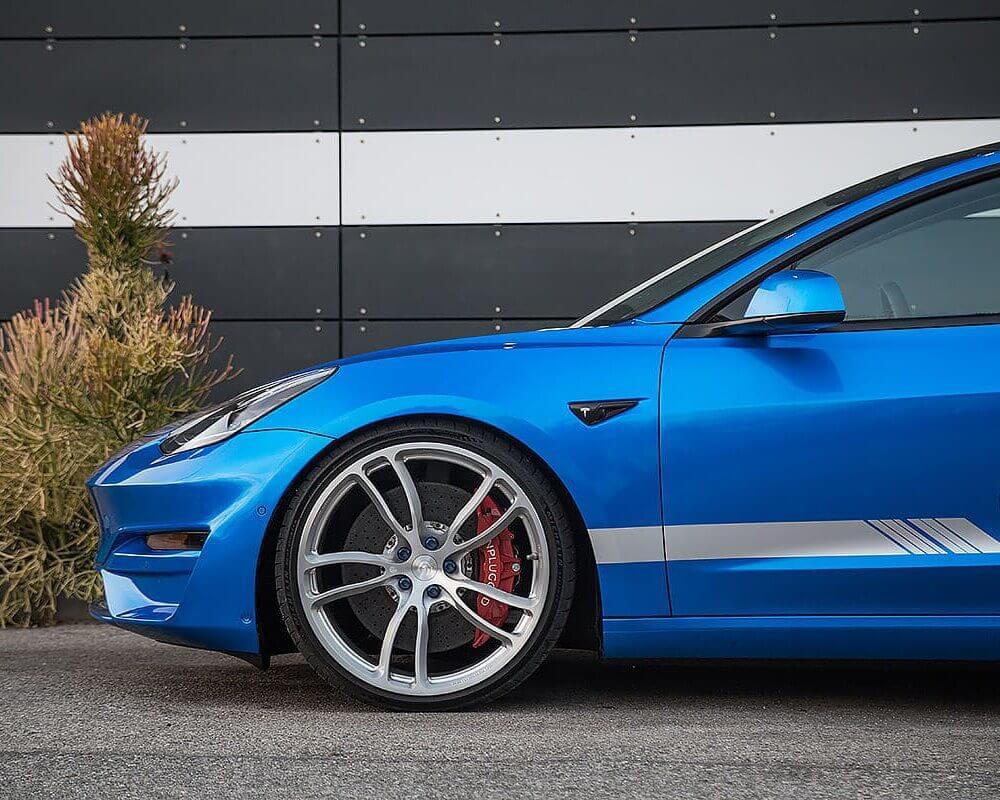 UNPLUGGED PERFORMANCE UP-M3-302-14.1 ASCENSION FRONT FASCIA SYSTEM, NO SENSOR HOLES, DEEP BLUE FOR TESLA MODEL 3