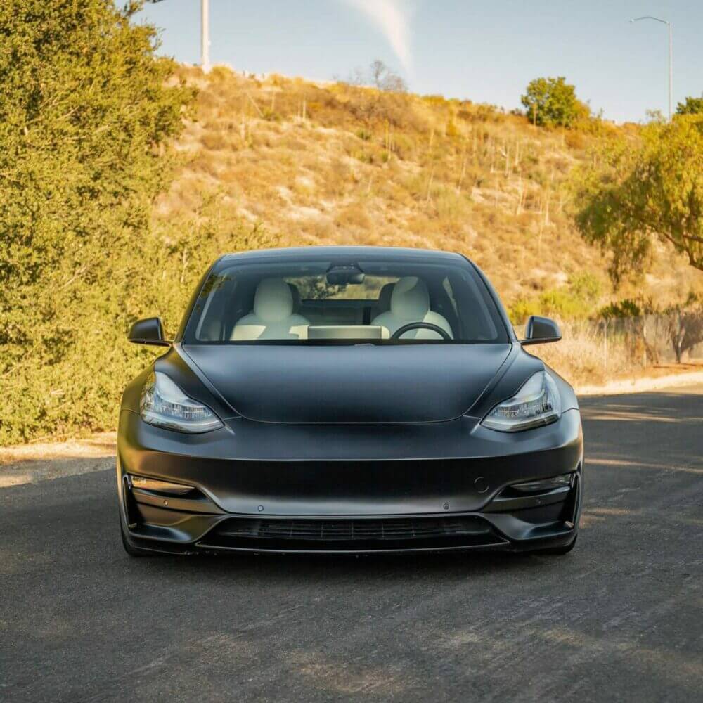 UNPLUGGED PERFORMANCE UP-M3-302-15.1 ASCENSION FRONT FASCIA SYSTEM, NO SENSOR HOLES, BLACK FOR TESLA MODEL 3