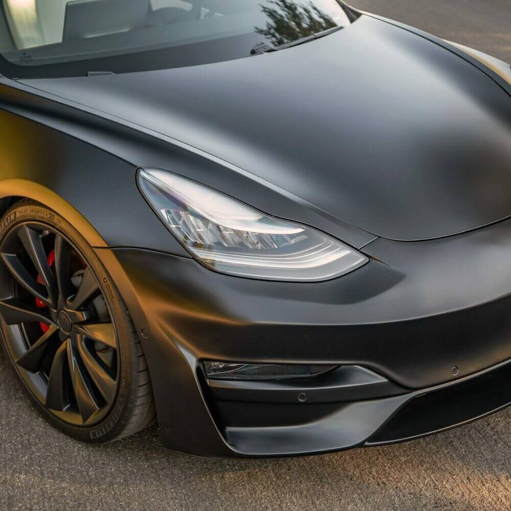 UNPLUGGED PERFORMANCE UP-M3-302-15.1 ASCENSION FRONT FASCIA SYSTEM, NO SENSOR HOLES, BLACK FOR TESLA MODEL 3