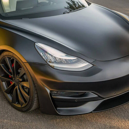 UNPLUGGED PERFORMANCE UP-M3-302-15.1 ASCENSION FRONT FASCIA SYSTEM, NO SENSOR HOLES, BLACK FOR TESLA MODEL 3