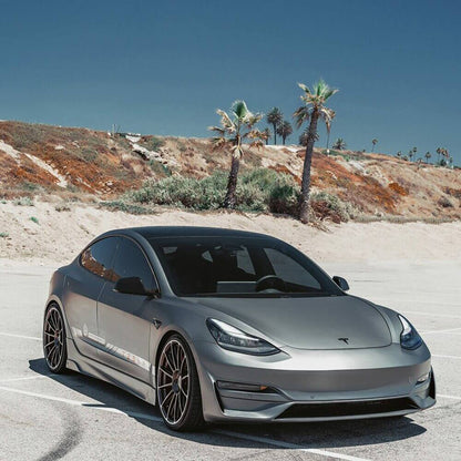 UNPLUGGED PERFORMANCE UP-M3-302-16.1 ASCENSION FRONT FASCIA SYSTEM, NO SENSOR HOLES, SILVER METALLIC FOR TESLA MODEL 3