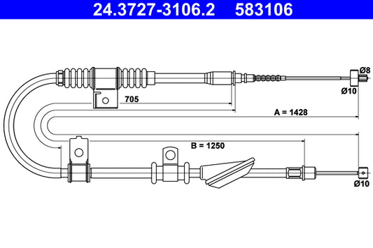 BOSCH 1987482200 Parking Brake Cable Pull