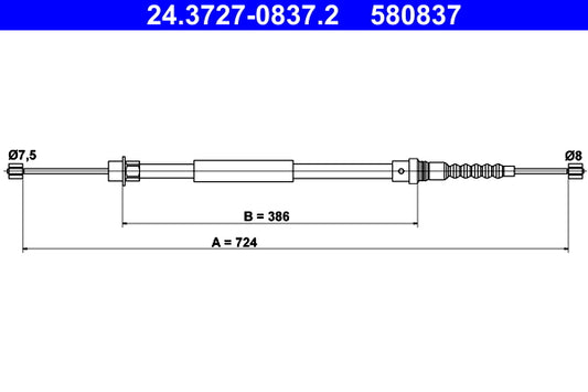 BOSCH 1987477567 Parking Brake Cable Pull
