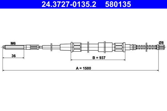 BOSCH 1987477976 Parking Brake Cable Pull