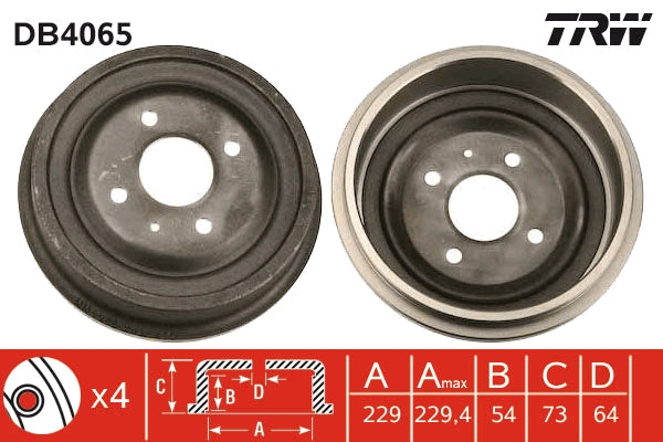 TRW MOTO DB4065 Brake Drum