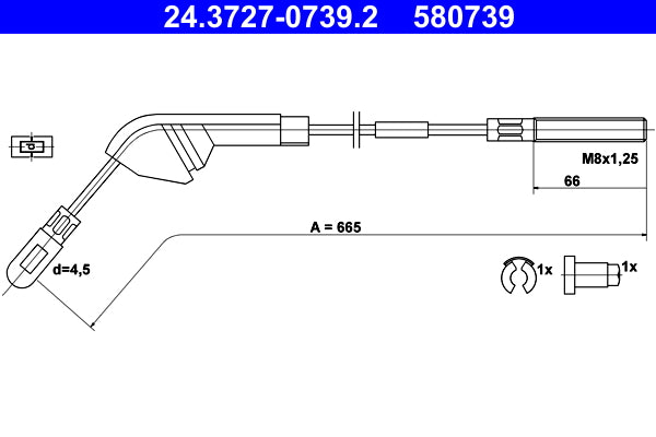 BOSCH 1987482368 Parking Brake Cable Pull