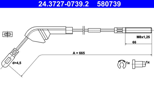 BOSCH 1987482368 Parking Brake Cable Pull