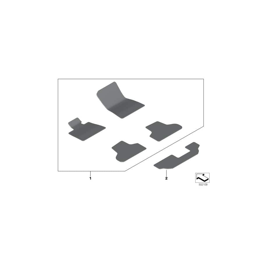 Genuine BMW 51477997857 G05 Set Of Floor Mats With Edge Binding TARTUFO (Inc. X5 M50iX, X5 50iX & X5 45eX) | ML Performance UK