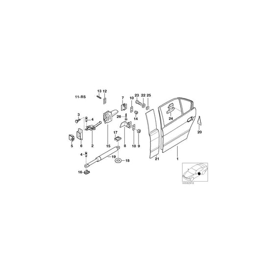 Genuine BMW 41528185781 E39 Left Upper Rear Door Hinge (Inc. 525td, 525d & 523i) | ML Performance UK Car Parts