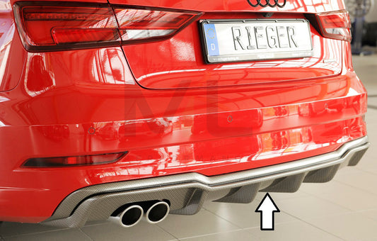 Rieger 00099614 Audi 8V A3 Rear Diffuser 1 | ML Performance UK Car Parts