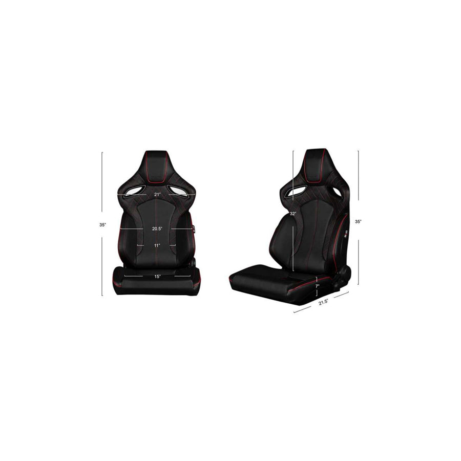 BRAUM Orue Series Racing Seats (Diamond Ed. Red Stitching) – Pair