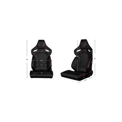 BRAUM Orue Series Racing Seats (Diamond Ed. Red Stitching) – Pair