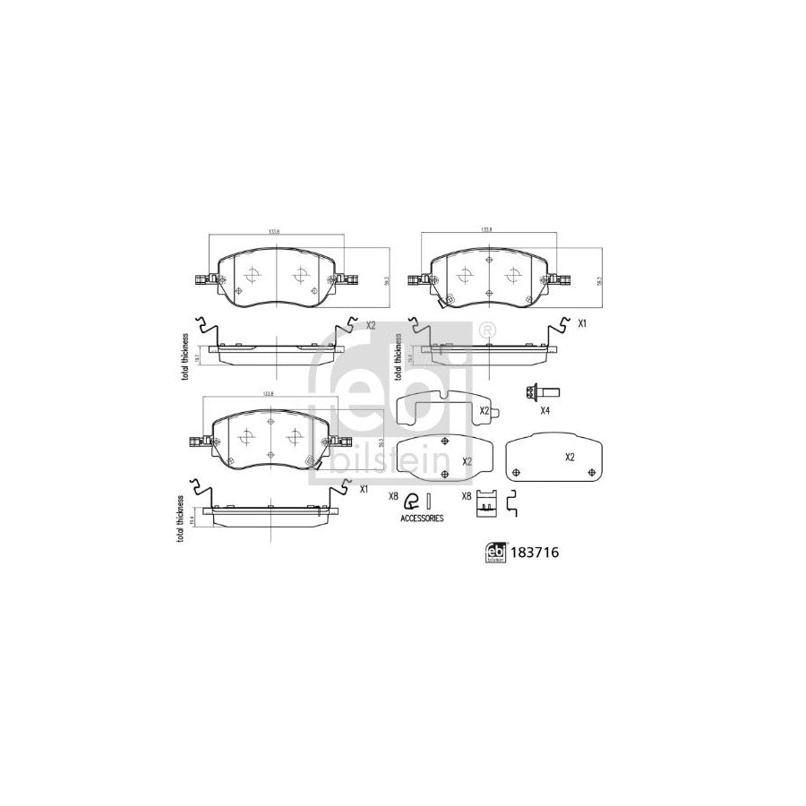 Febi Bilstein 183716 Brake Pad Set