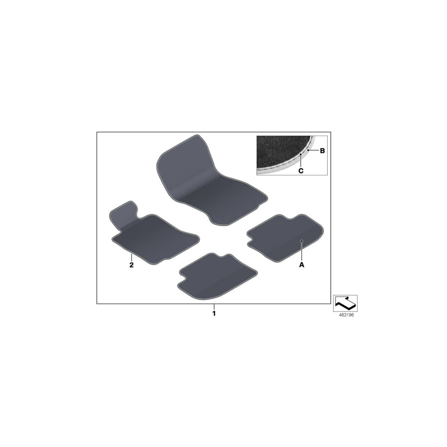 Genuine BMW 51477997551 G14 G15 Floor Mat, Driver Side INDIVIDUAL (Inc. 840dX, 840i & 840iX) | ML Performance UK