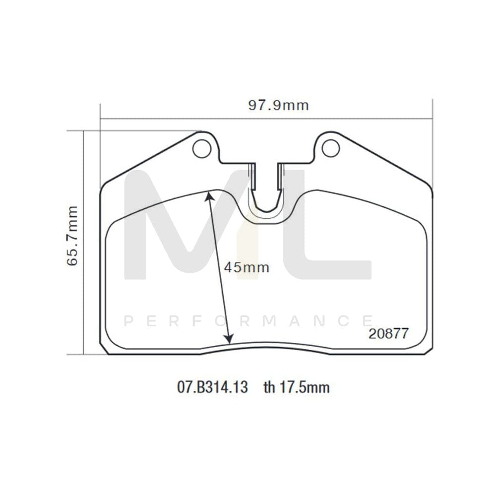 Brembo 07.B314.13 Brake Pad Set Prepared For Wear Indicator | ML Performance Car Parts