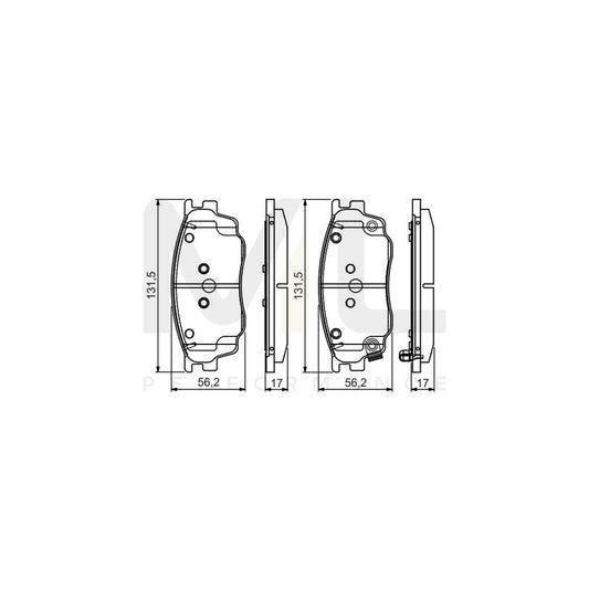 Bosch 0986495087 Brake Pad Set For Mazda 6 With Acoustic Wear Warning, With Mounting Manual BP1501 | ML Performance Car Parts