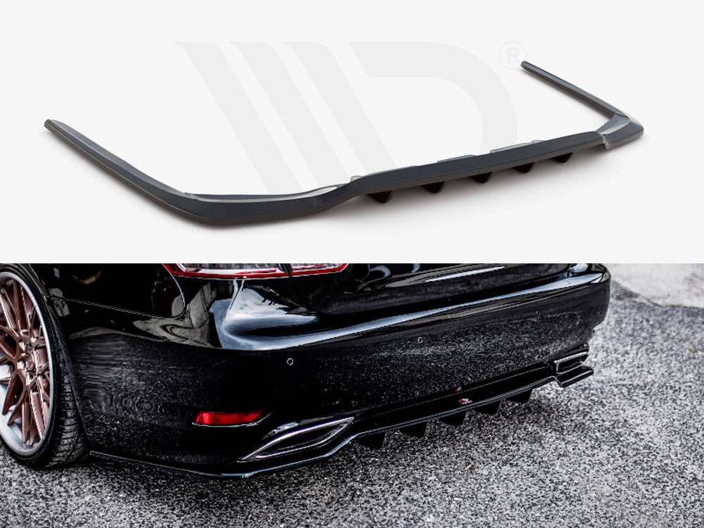 Maxton Design LE-LS-4F-RD1T Central Rear Splitter (w/ Vertical Bars) Lexus LS MK4 Facelift | ML Performance UK Car Parts