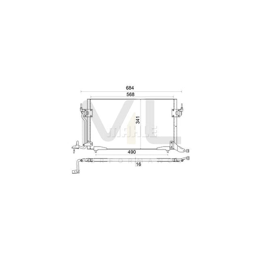 MAHLE ORIGINAL AC 182 001S Air conditioning condenser without dryer | ML Performance Car Parts