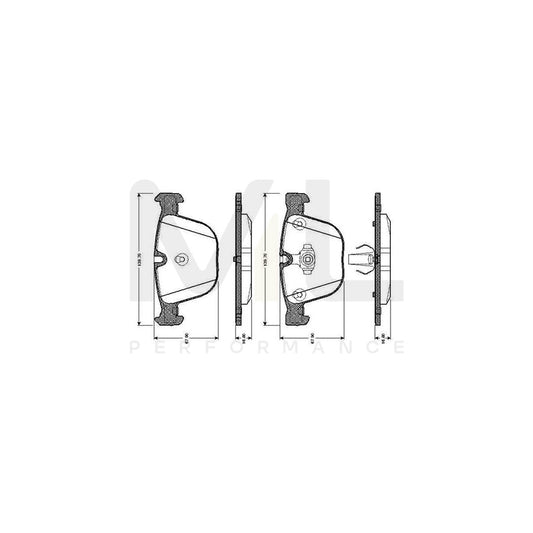 Bosch 0986Tb2422 Brake Pad Set Excl. Wear Warning Contact, With Accessories  | ML Performance Car Parts