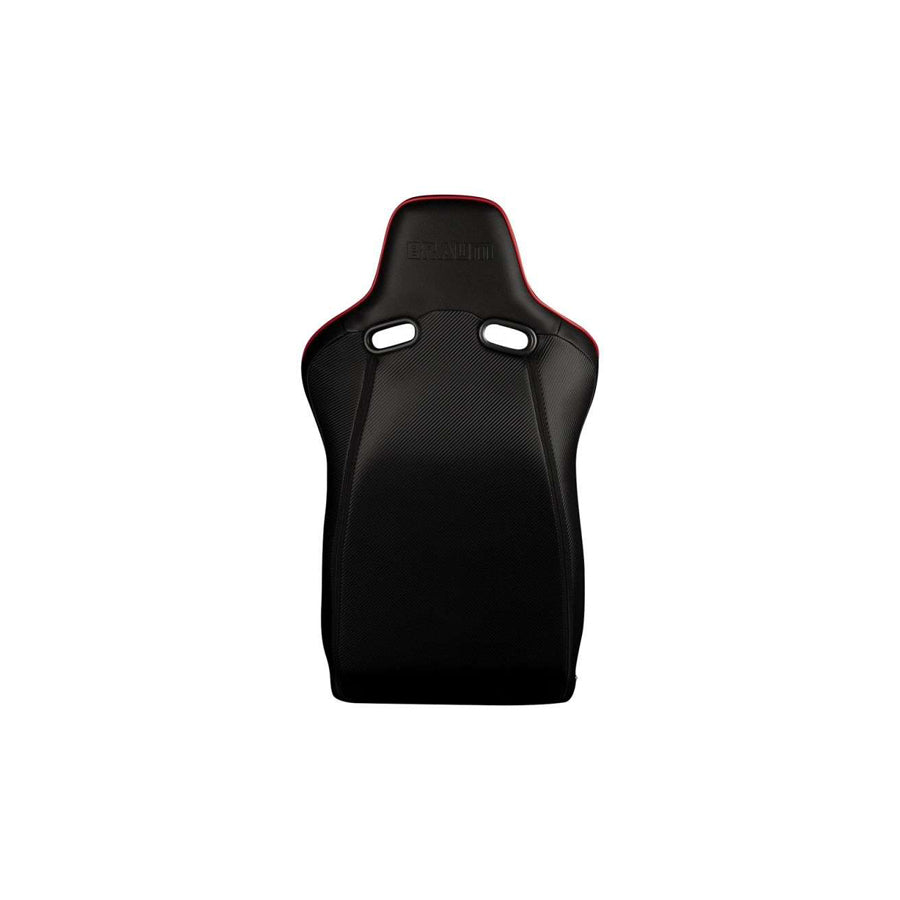 BRAUM Venom-X Fixed Back Bucket Seat (Black Leatherette Diamond Red Trim) - Priced Per Seat