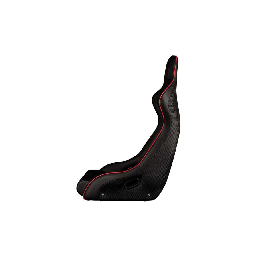 BRAUM Venom-X Fixed Back Bucket Seat (Black Leatherette Diamond Red Trim) - Priced Per Seat