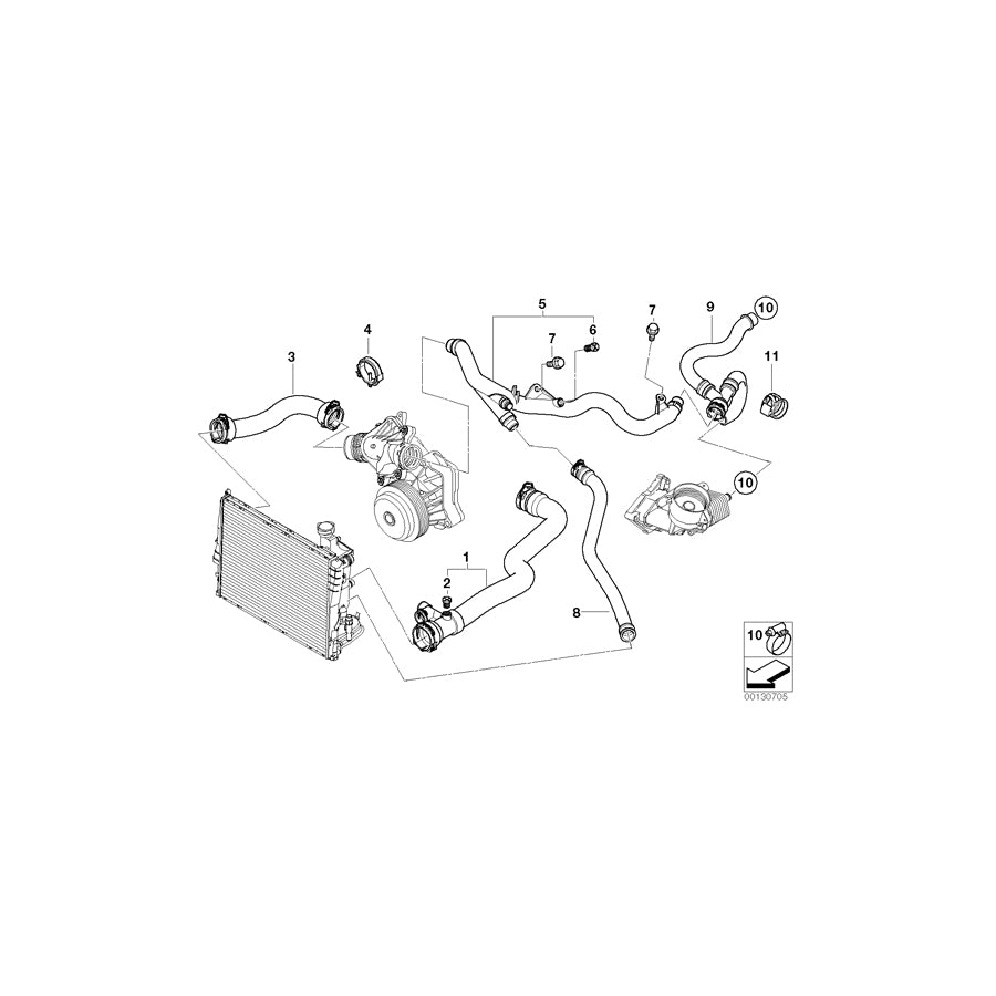 Genuine BMW 11532249779 E46 Water Hose (Inc. 318d, 320td & 318td) | ML Performance UK Car Parts